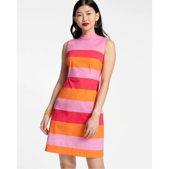 Frances Valentine Dress Pink Orange Striped Simplicity 12 - Picture 1 of 12
